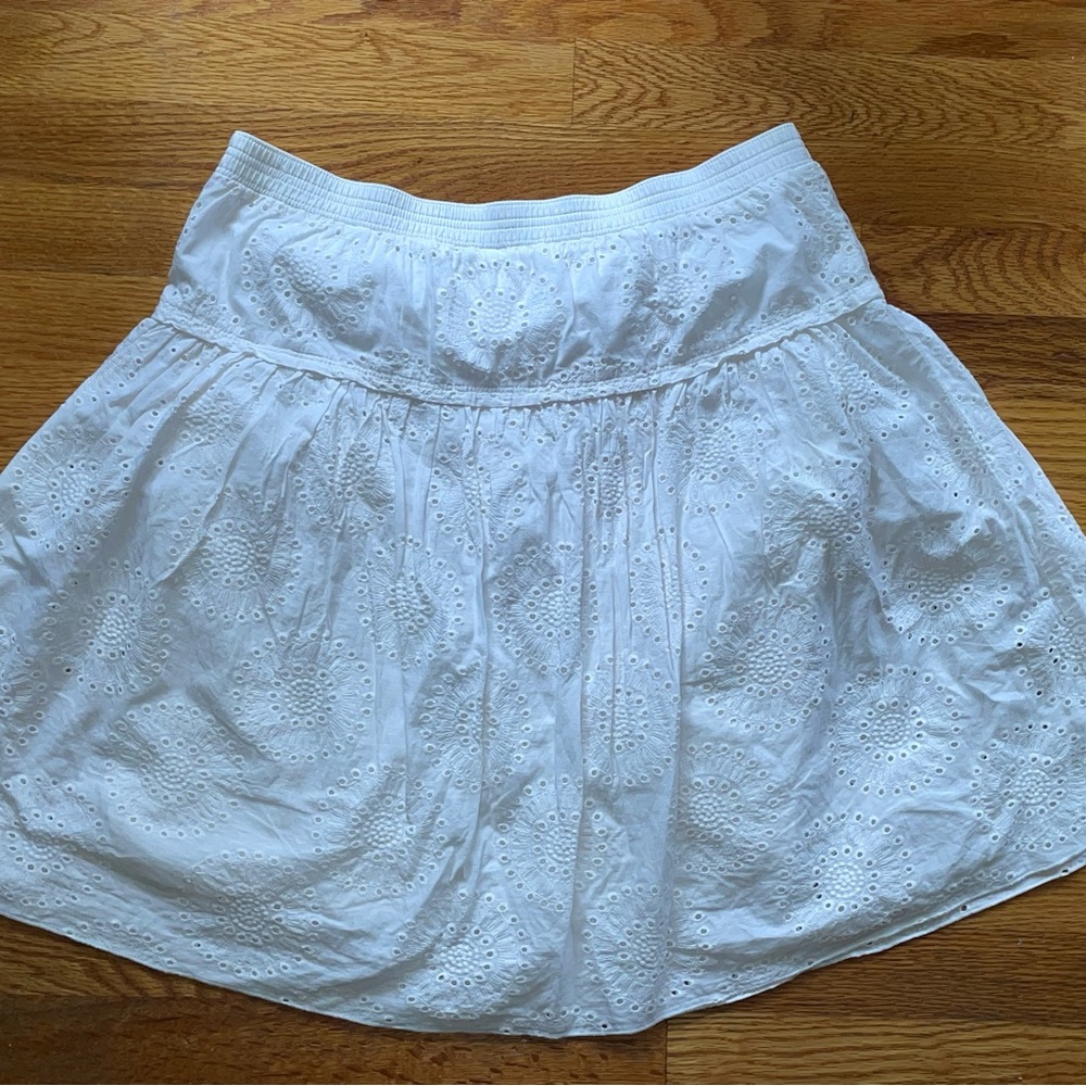 Old Navy White Eyelet Smocked Skirt